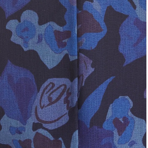 Ted Baker London Nixole Blue Purple Floral Ruched Sleeve Blouse Top- Size 0 - Picture 2 of 9